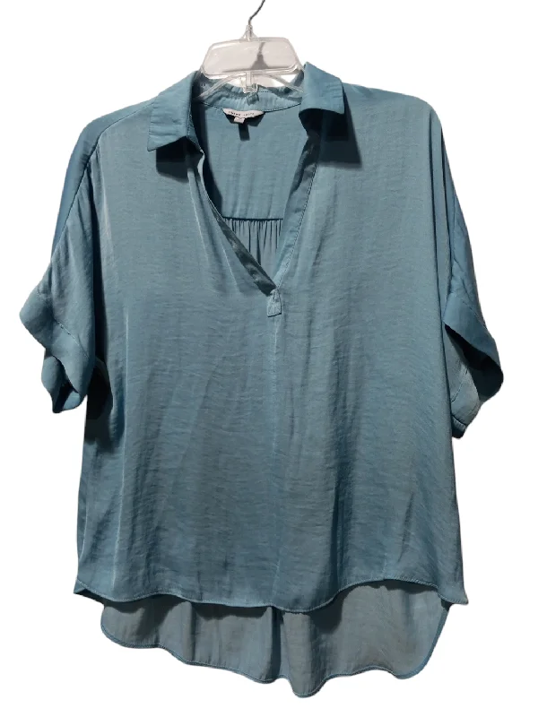 Blouse Short Sleeve By Naked Zebra In Blue, Size: M